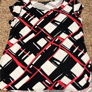 Tribal Black and Red Geometric Top